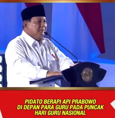  Pidato  Presiden Prabowo: “Jangankan Mengabdi, Mati untuk Rakyat adalah Kehormatan” pada Pucak Hari Guru Nasional 2024 